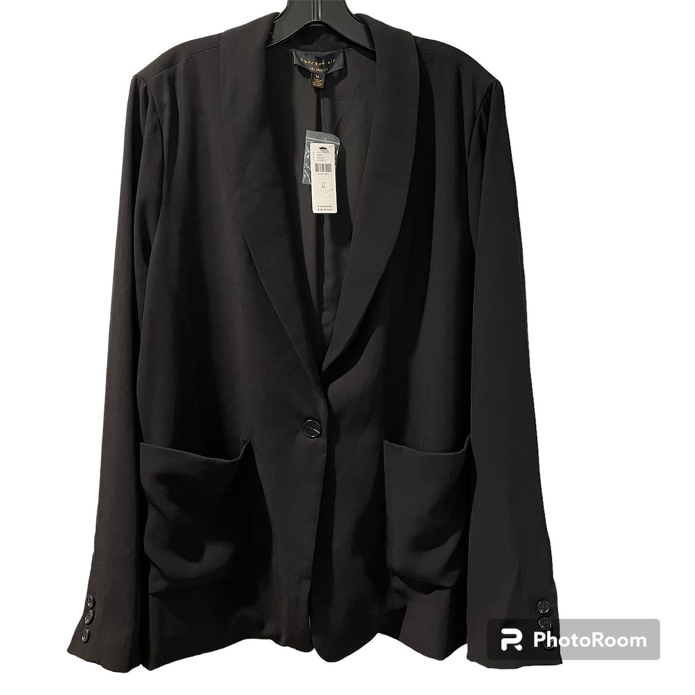 Anthropologie Jacket Blazer Current Air Black One Button Front New With …